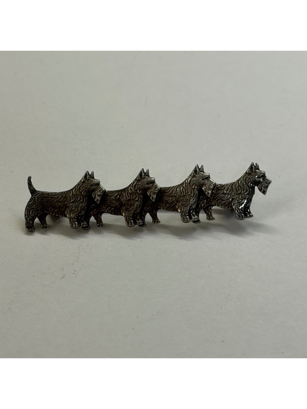 Scottie dog sterling silver brooch vintage